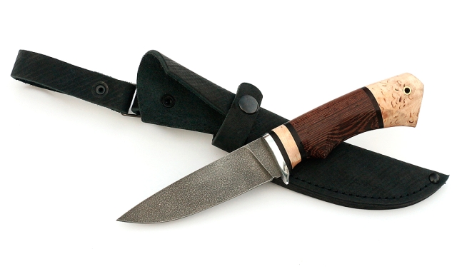 Нож Жерех сталь ХВ-5, рукоять венге-карельская береза 
