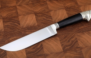 Нож Узбекский средний сталь Elmax, рукоять черный граб мельхиор Нож Узбекский средний сталь Elmax, рукоять черный граб мельхиор