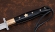 Нож Финка НКВД складная сталь S390 мокуме-гане черный акрил с золотой звездой и винтами