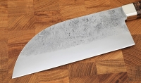 Сербский нож малый сталь кованая 95х18 цельнометаллический карельская береза коричневая, мельхиор - Сербский нож малый сталь кованая 95х18 цельнометаллический карельская береза коричневая, мельхиор