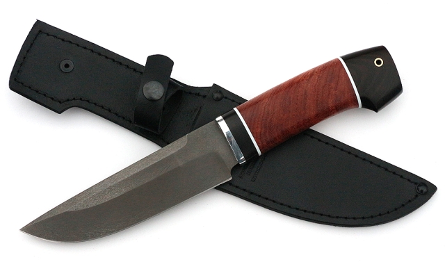 Нож Аллигатор сталь Х12МФ, рукоять бубинга-черный граб 