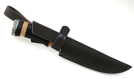 Нож Нептун сталь ELMAX , рукоять черный граб кап,мельхиор Нож Нептун сталь ELMAX , рукоять черный граб кап,мельхиор