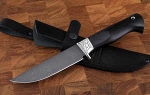 Нож Крот сталь Х12МФ, рукоять черный граб мельхиор Нож Крот сталь Х12МФ, рукоять черный граб мельхиор