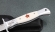 Нож Финка НКВД выкидная сталь S390 накладки акрил белый с красной звездой