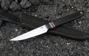 Нож Джур Х12МФ рукоять G10 черная, железное дерево, черный граб