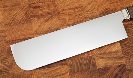 Нож Накири 95х18 карельская береза коричневая, мельхиор Нож Накири 95х18 карельская береза коричневая, мельхиор