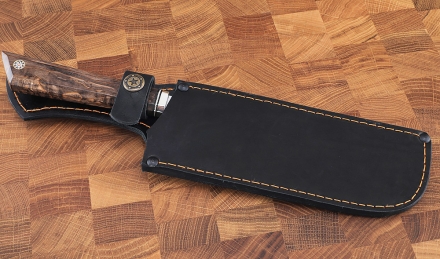 Нож Накири 95х18 карельская береза коричневая, мельхиор Нож Накири 95х18 карельская береза коричневая, мельхиор