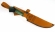 Нож Алтай сталь S390 рукоять наборная карельская береза стабилизированная изумруд, мельхиор