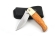 Нож Клык, складной, сталь Elmax, рукоять накладки карельская береза стабилизированная янтарь
