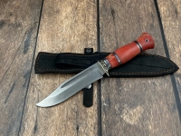 Нож Дельфин К340, рукоять карельская береза красная, мельхиор (распродажа) - Нож Дельфин К340, рукоять карельская береза красная, мельхиор (распродажа)