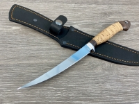 Нож Филейный сталь 95х18 рукоять береста