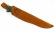 Нож Барракуда сталь S390 рукоять карельская береза стабилизированная янтарь+изумруд, мельхиор
