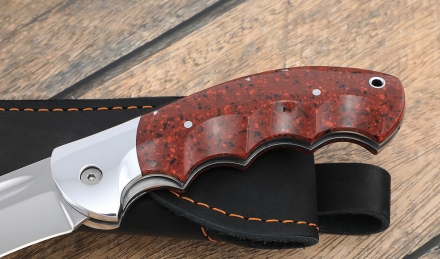 Складной нож "Ястреб" сталь 95х18, накладки акрил красный 