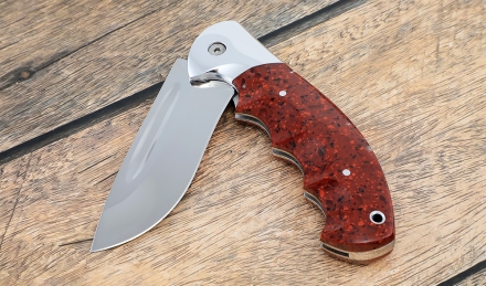 Складной нож "Ястреб" сталь 95х18, накладки акрил красный 