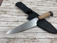 Кухонный нож №2 сталь х12мф рукоять береста (распродажа) 