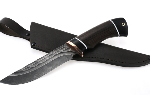 Нож Русак сталь дамаск-камень рукоять венге-черный граб