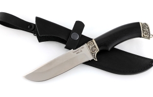 Нож из стали S390 «Алтай» рукоять черный граб, мельхиор Нож из стали S390 «Алтай» рукоять черный граб, мельхиор