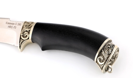 Нож из стали S390 «Алтай» рукоять черный граб, мельхиор Нож из стали S390 «Алтай» рукоять черный граб, мельхиор