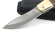Нож Клык, складной, сталь булат, рукоять накладки карельская береза стабилизированная коричневая