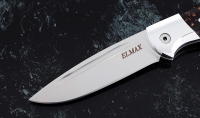Нож Ворон, складной, сталь Elmax, рукоять накладки акрил коричневый с дюралью - Нож Ворон, складной, сталь Elmax, рукоять накладки акрил коричневый с дюралью
