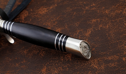 Реплика Финки нескладная НКВД Х12МФ мельхиор рукоять и ножны черный граб Реплика Финки нескладная НКВД Х12МФ мельхиор рукоять и ножны черный граб