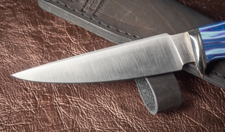 Нож Комар из стали х12мф  рукоять g10 синяя