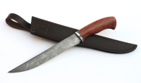 Нож Филейка большая сталь дамаск рукоять бубинга дюраль - _MG_5433.jpg