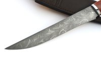 Нож Филейка большая сталь дамаск рукоять бубинга дюраль - _MG_5434.jpg