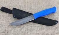 Нож Пехотинец сталь Х12МФ, рукоять резинопласт синий
