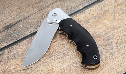 Складной нож "Ястреб" сталь Elmax, накладки черный граб  Складной нож "Ястреб" сталь Elmax, накладки черный граб