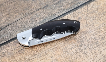 Складной нож "Ястреб" сталь Elmax, накладки черный граб  Складной нож "Ястреб" сталь Elmax, накладки черный граб