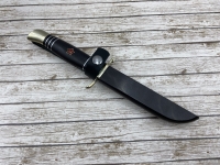 Нож Финка НКВД сталь х12мф , рукоять черный граб со звездой и деревянные ножны (распродажа) 