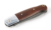 Нож Клык, складной, сталь Х12МФ, рукоять накладки коричневый граб - Нож Клык, складной, сталь Х12МФ, рукоять накладки коричневый граб