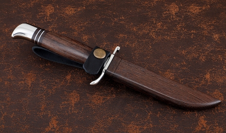 Реплика Финки нескладная НКВД Х12МФ мельхиор рукоять и ножны венге Реплика Финки нескладная НКВД Х12МФ мельхиор рукоять и ножны венге