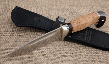 Нож Лидер сталь 95х18, рукоять береста (NEW)  Нож Лидер сталь 95х18, рукоять береста (NEW)