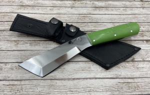 Нож НДК-17 цельнометаллический сталь х12мф , накладки G10 зеленые  (распродажа) 