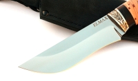 Нож Бекас сталь ELMAX, рукоять береста-черный граб,мельхиор - IMG_6345.jpg