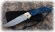 Складной нож Таежник, сталь Elmax, рукоять накладки карельская береза стабилизированная синяя