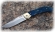 Нож Таежник, складной, сталь Elmax, рукоять накладки карельская береза стабилизированная синяя