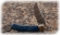 Складной нож Таежник, сталь Elmax, рукоять накладки карельская береза стабилизированная синяя