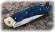Нож Таежник, складной, сталь Elmax, рукоять накладки карельская береза стабилизированная синяя
