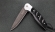 Нож Журавль, складной, сталь булат, рукоять накладки акрил черный с дюралью