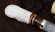 Нож Индейский дамаск торцевой мокуме-гане кость мамонта рог лося резной ножны карельская береза