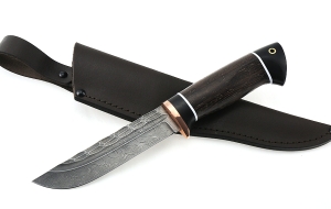 Нож Тунец сталь дамаск-камень рукоять венге-черный граб