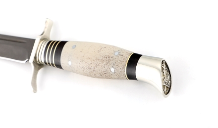 Нож финка НКВД, сталь Х12МФ, рукоять рог лося, мельхиор Нож финка НКВД, сталь Х12МФ, рукоять рог лося, мельхиор