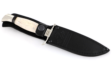 Нож финка НКВД, сталь Х12МФ, рукоять рог лося, мельхиор Нож финка НКВД, сталь Х12МФ, рукоять рог лося, мельхиор