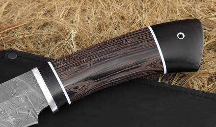 Нож Катран сталь дамаск, рукоять венге-черный граб Нож Катран сталь дамаск, рукоять венге-черный граб