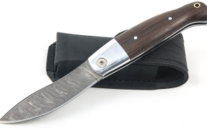 Складной нож Клык, сталь дамаск, рукоять накладки венге Складной нож Клык, сталь дамаск, рукоять накладки венге