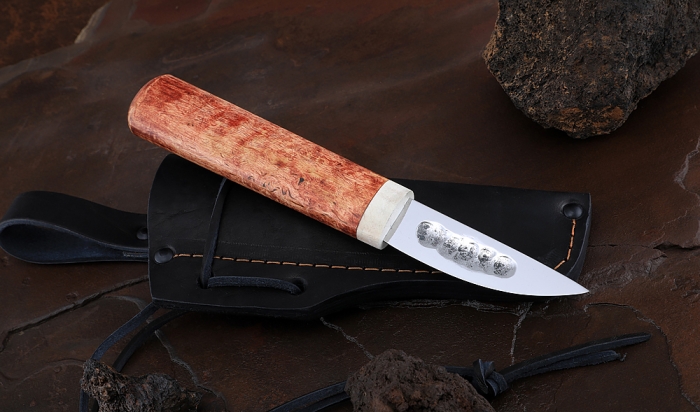 Нож Якутский-1 сталь Х12МФ рукоять стабилизированная карельская береза