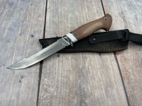Нож Рыболов-5 х12мф, рукоять акрил белый кавказский орех (распродажа)  - Нож Рыболов-5 х12мф, рукоять акрил белый кавказский орех (распродажа) 